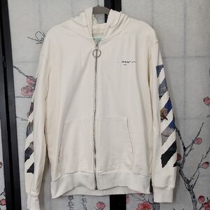 Off-White Diag Multicolor Zipped Hoodie Size Small